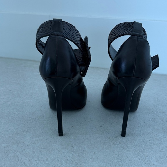 Saint Laurent Black Heels with Buckle Accent - Picture 5 of 10
